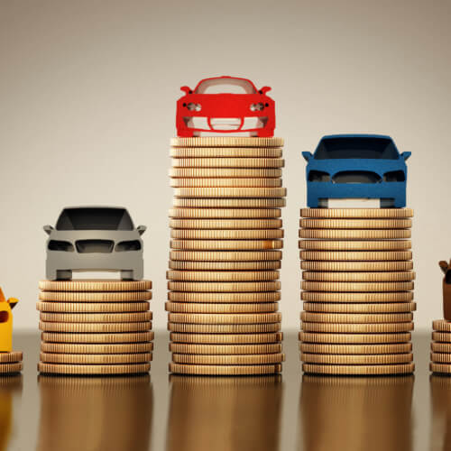Coins with toy cars on them