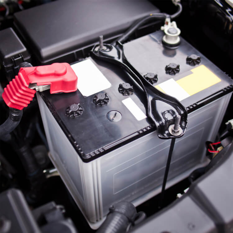 Closeup shot of car battery